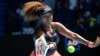 Japonez-Ayisyen Naomi Osaka pandan match li nan tounwa Open Ostralyen an nan vil Melbourne, Ostrali, Jedi 18 Fevriye, 2021. 